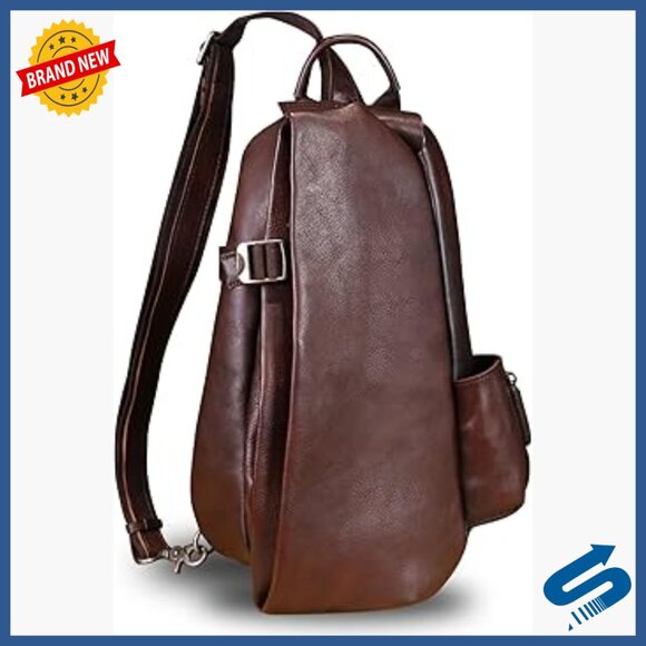 Genuine Leather Crossbody Sling Bag Daypack Backpack Shoulder Bag